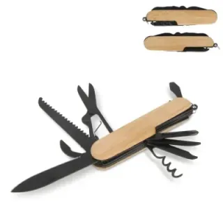 Multi-tool bamboo 9 functions - LT93409 (gadzety reklamowe)